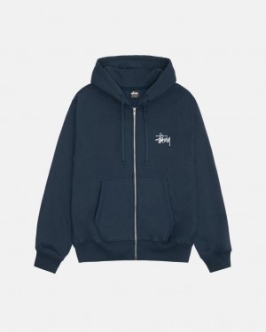 Stussy Basic Stussy Zip Hoodie - Unisex Hoodies Donkerblauw | NLCVG55706