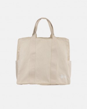Stussy Canvas Flight Bag - Unisex Bags Beige | XNLBH87560