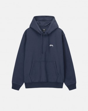 Stussy Stock Logo Hoodie - Unisex Hoodies Donkerblauw | UNLND58879