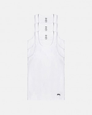 Stussy Stussy Tank Undershirt - Unisex Sweaters Knits Wit | DNLVO84890