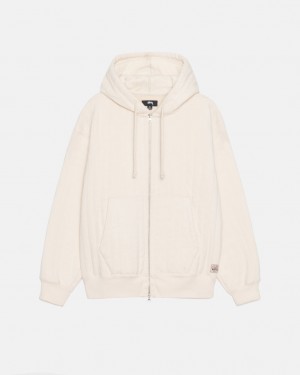 Stussy Vertical Gewatteerd Zip Hood - Unisex Hoodies Wit | TNLWZ96963