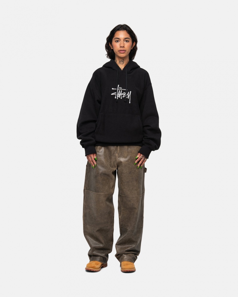 Stussy Basic Applique Hoodie - Unisex Hoodies Zwart | BNLSO68434