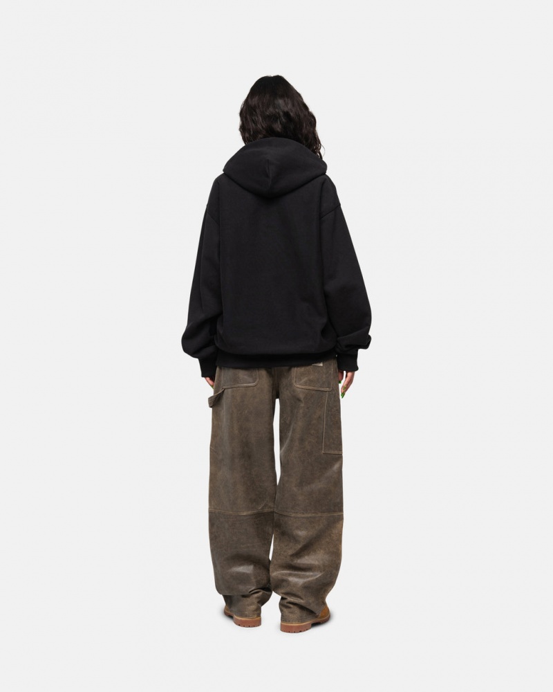 Stussy Basic Applique Hoodie - Unisex Hoodies Zwart | BNLSO68434