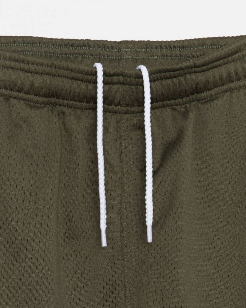 Stussy Big Basic Mesh Kort - Men&s Shorts Trunks Olijfgroen | FNLHY30772