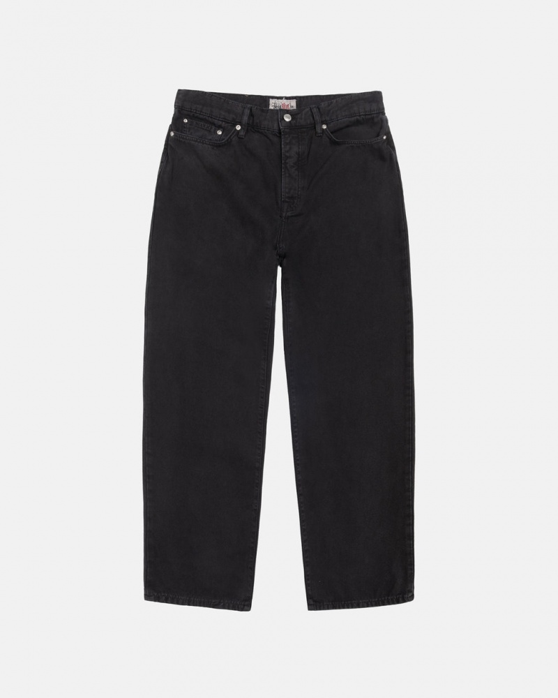 Stussy Big Ol Jean Washed Canvas - Unisex Pants Zwart | SNLNY86440