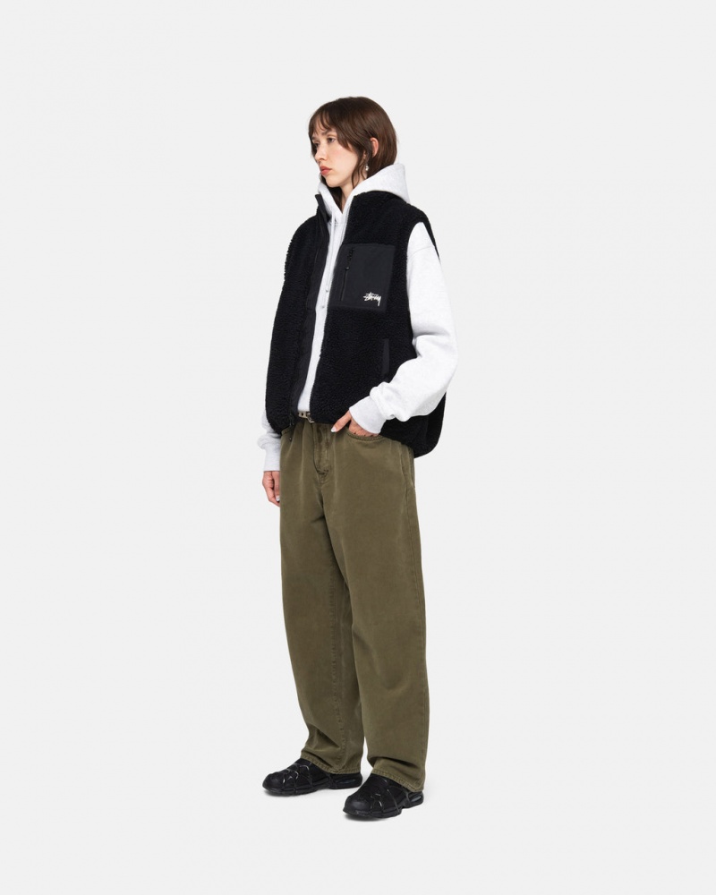 Stussy Big Ol Jean Washed Canvas - Unisex Pants Olijfgroen | SNLNY78458