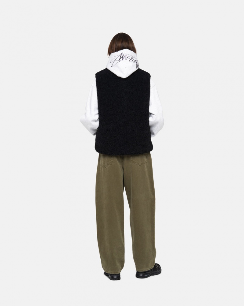 Stussy Big Ol Jean Washed Canvas - Unisex Pants Olijfgroen | SNLNY78458