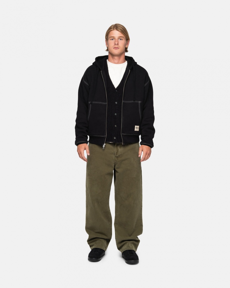 Stussy Big Ol Jean Washed Canvas - Unisex Pants Olijfgroen | SNLNY78458