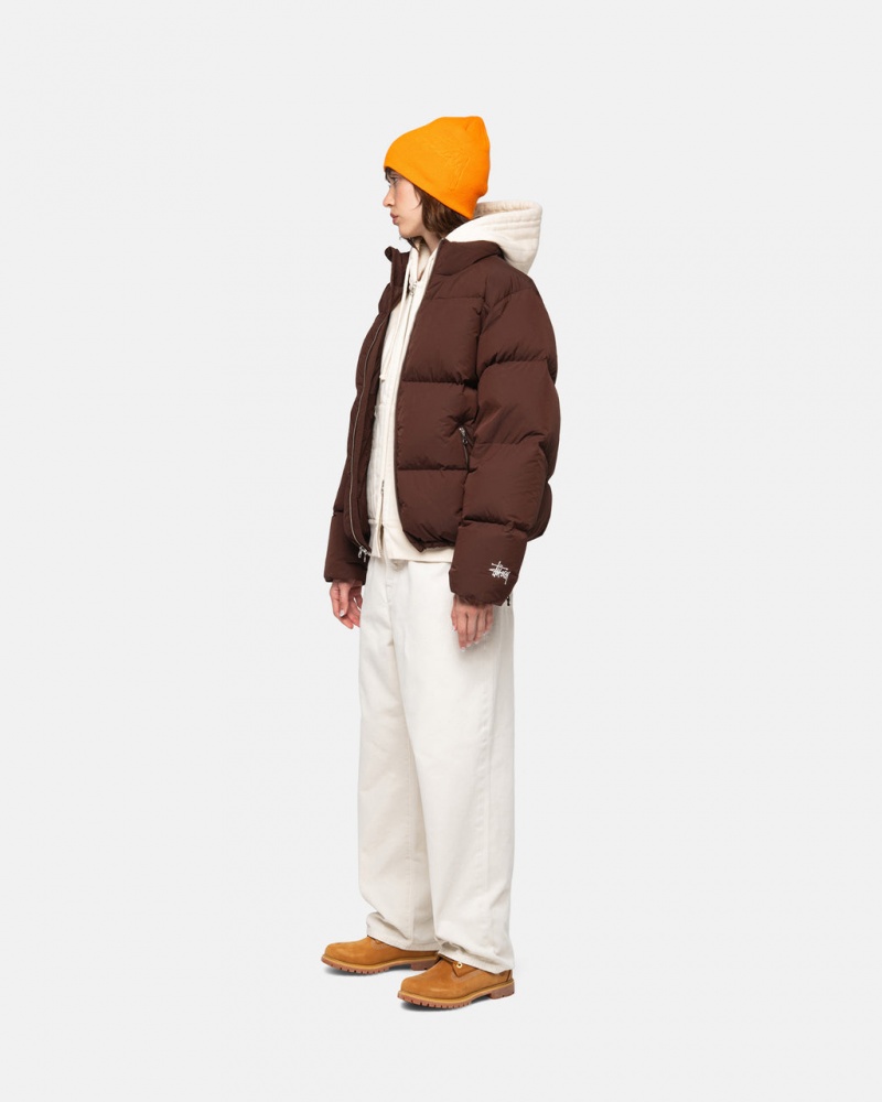 Stussy Down Puffer Nylon - Unisex Jackets Bruin | MNLFT47873