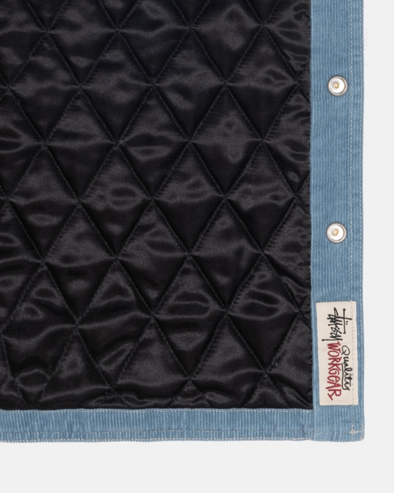 Stussy Faded Cord Overshirt - Unisex Tops Blauw | ENLVG93937