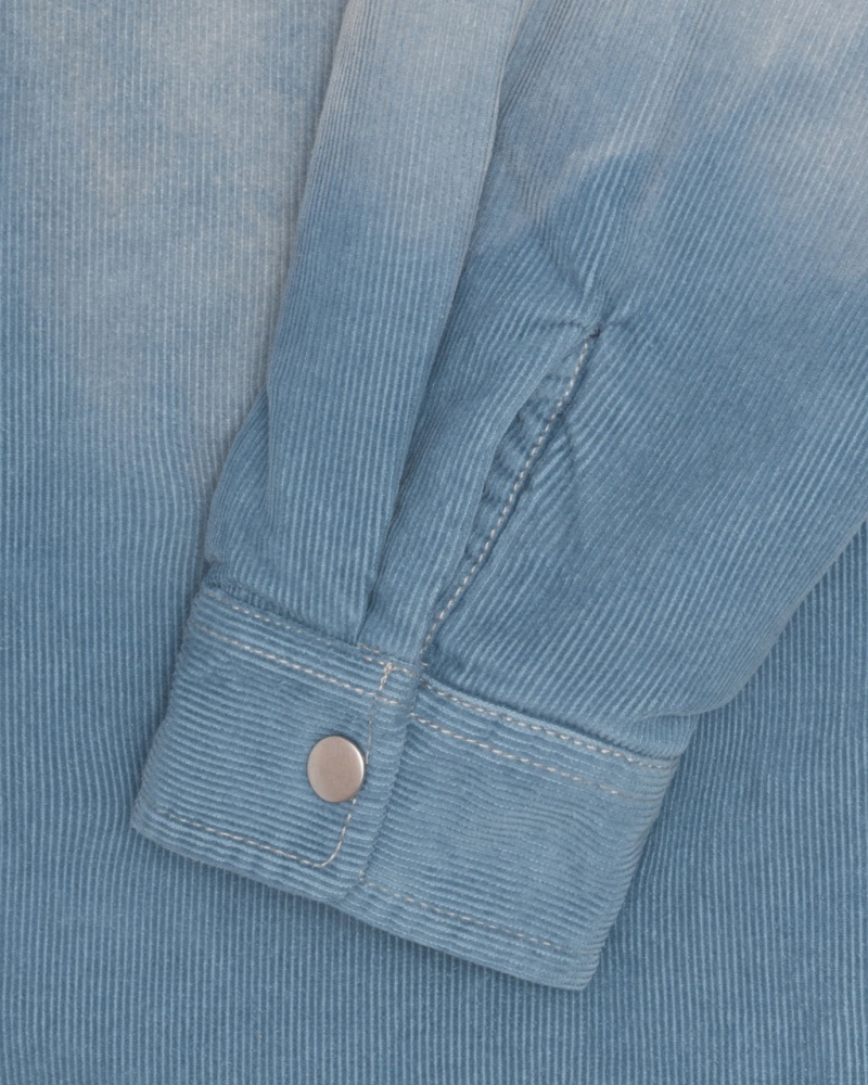 Stussy Faded Cord Overshirt - Unisex Tops Blauw | ENLVG93937