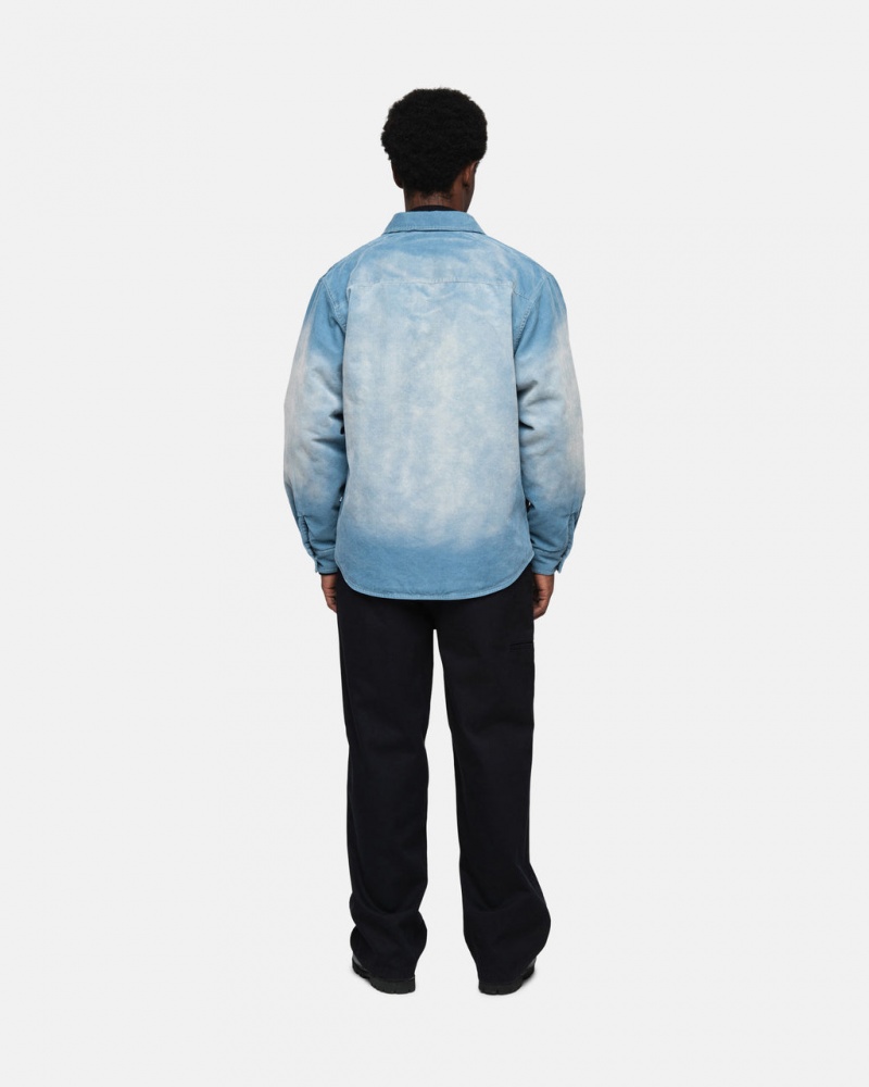 Stussy Faded Cord Overshirt - Unisex Tops Blauw | ENLVG93937