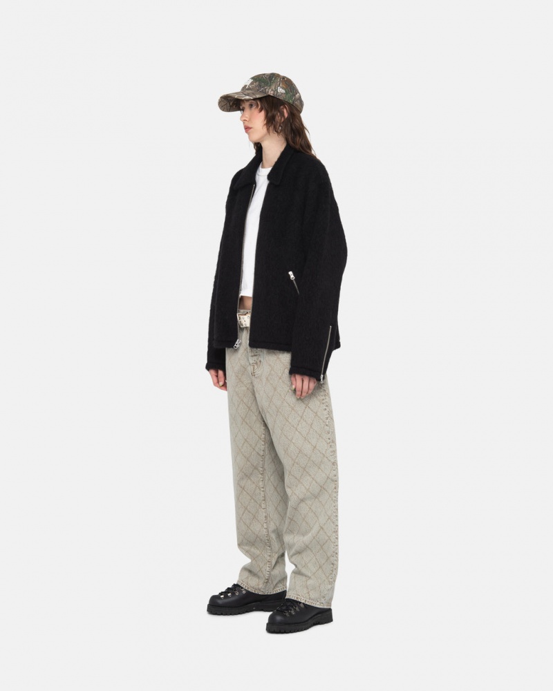 Stussy Mohair Club Jacket - Unisex Jackets Zwart | PNLER25137