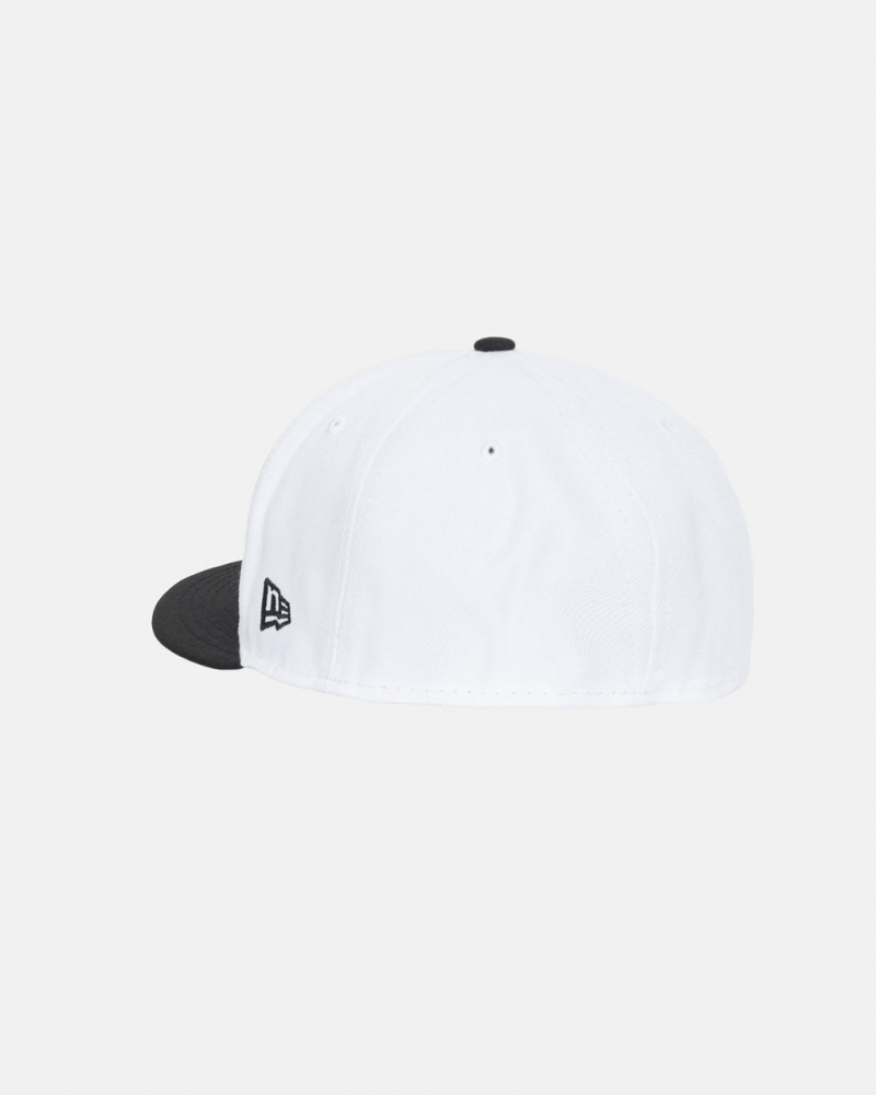 Stussy New Era 59Fifty Curly S - Unisex Wit Zwart | NLICD66179