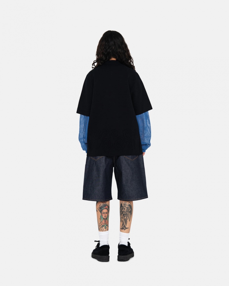 Stussy Raw Denim Big Ol& Shorts - Men&s Shorts Trunks Zwart | NLEGJ88891