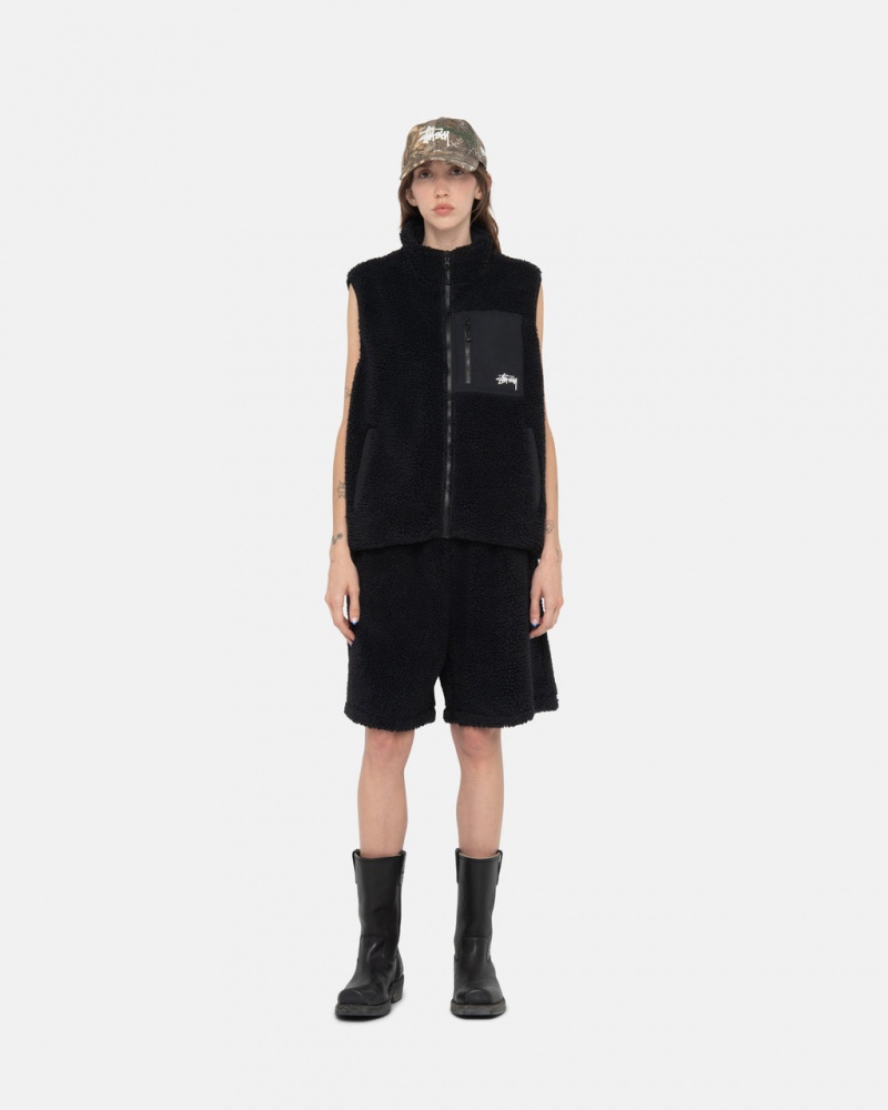 Stussy Sherpa Kort - Mens Kort | Stussy Zwart | NLCIF83612