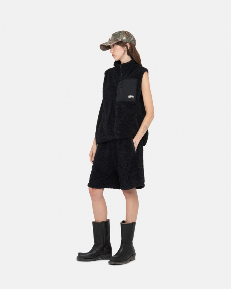 Stussy Sherpa Kort - Mens Kort | Stussy Zwart | NLCIF83612