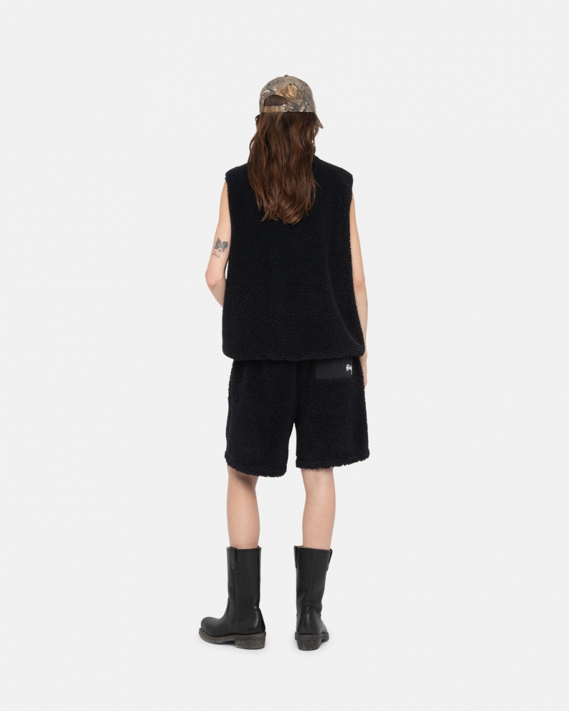 Stussy Sherpa Kort - Mens Kort | Stussy Zwart | NLCIF83612