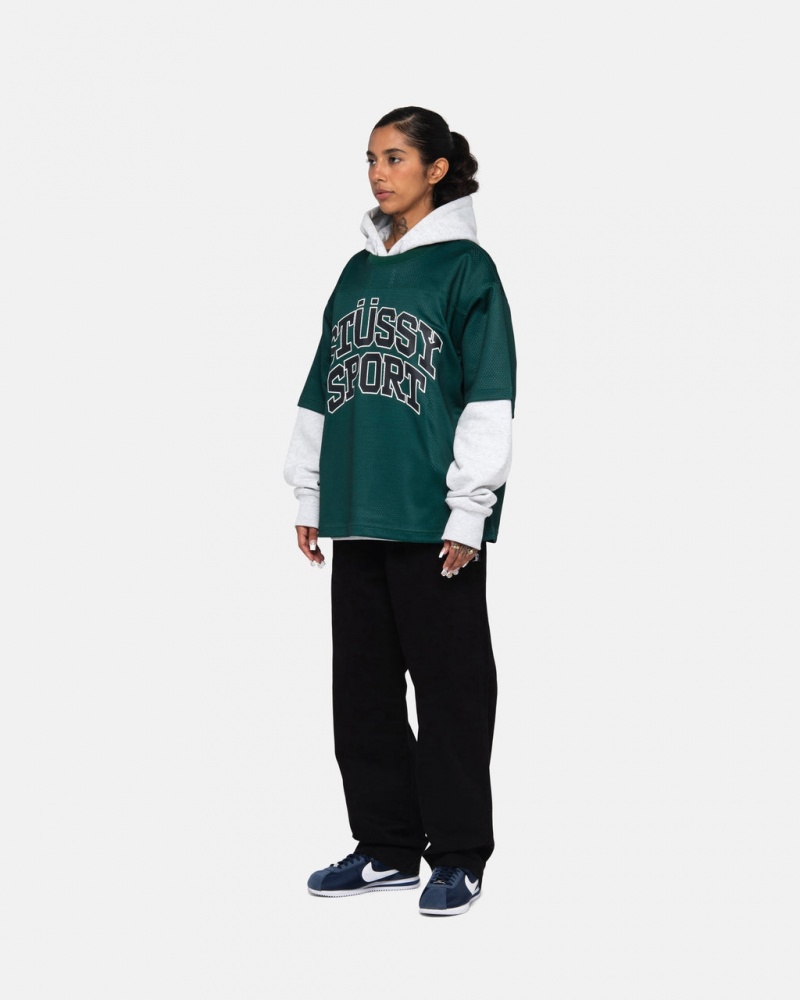 Stussy Sport Mesh Football Jersey - Unisex Sweaters Knits Groen | GNLEC79398