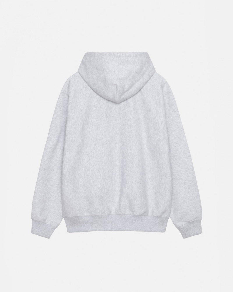 Stussy Stock Logo Applique Hoodie - Unisex Hoodies Grijs Wit | GNLEC81548