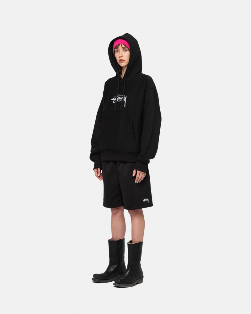 Stussy Stock Logo Sweatshort - Unisex Shorts Trunks Zwart | NLICD96748