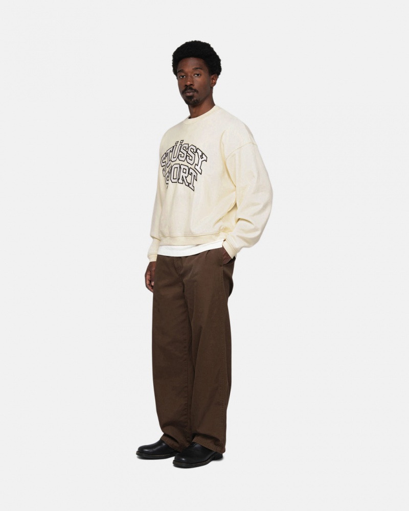 Stussy Stüssy Sport Relaxed Oversized Crew - Unisex Hoodies Sweatshirts Wit | NLCVG44823