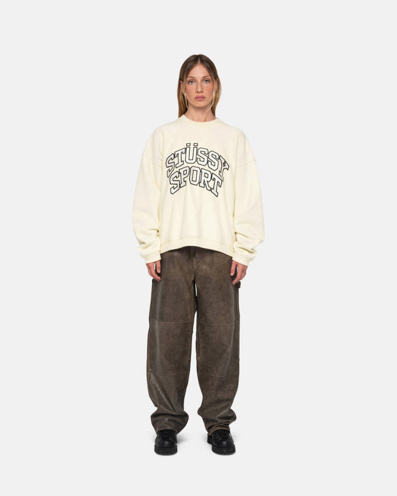 Stussy Stüssy Sport Relaxed Oversized Crew - Unisex Hoodies Sweatshirts Wit | NLCVG44823