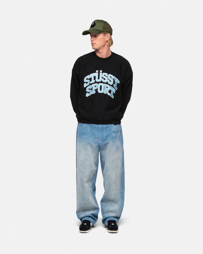 Stussy Stüssy Sport Relaxed Oversized Crew - Unisex Hoodies Sweatshirts Zwart | ZNLMJ34267