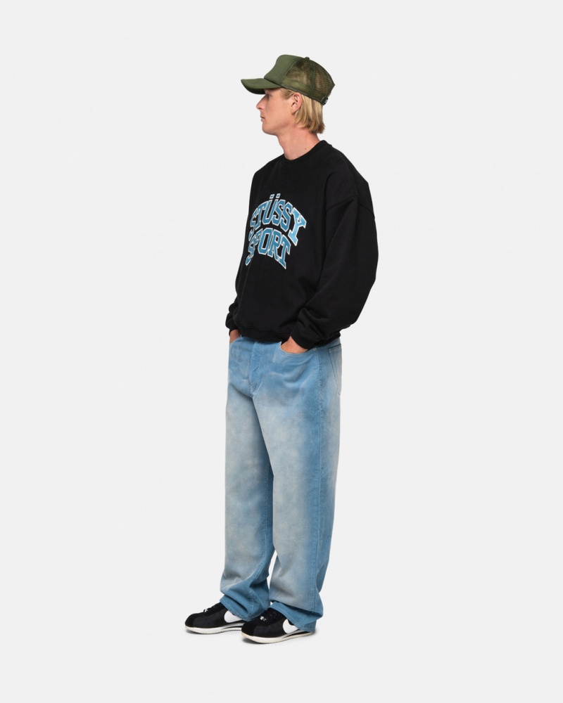 Stussy Stüssy Sport Relaxed Oversized Crew - Unisex Hoodies Sweatshirts Zwart | ZNLMJ34267