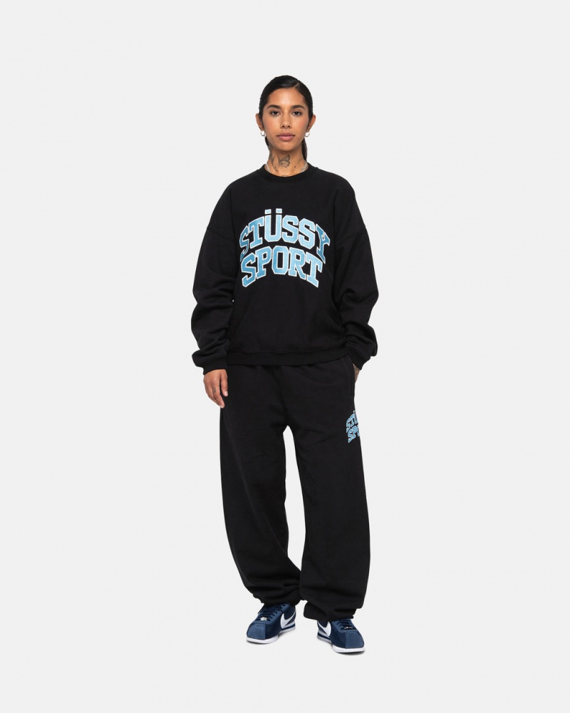 Stussy Stüssy Sport Relaxed Oversized Crew - Unisex Hoodies Sweatshirts Zwart | ZNLMJ34267