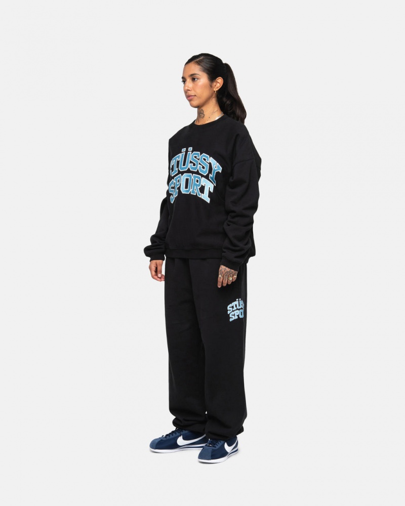 Stussy Stüssy Sport Relaxed Oversized Crew - Unisex Hoodies Sweatshirts Zwart | ZNLMJ34267
