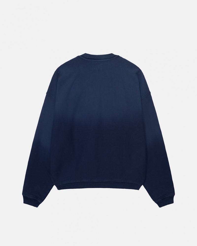 Stussy Sun Faded Oversized Crew - Unisex Hoodies Donkerblauw | GNLUC73453