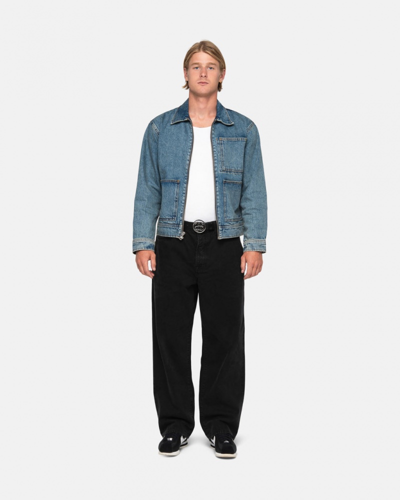 Stussy Zip Werk Jacket Denim - Unisex Jackets Outerwear Blauw | BNLSD75845