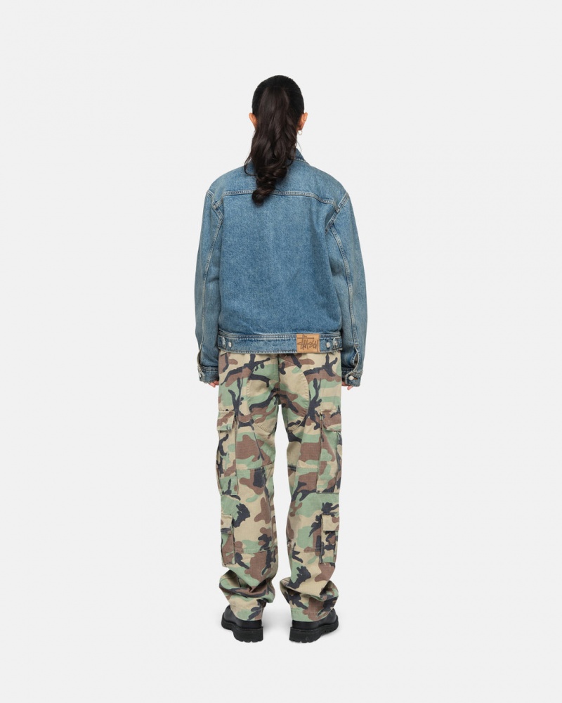 Stussy Zip Werk Jacket Denim - Unisex Jackets Outerwear Blauw | BNLSD75845